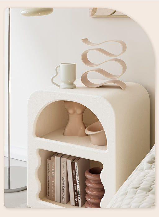 cream solid wood bedside table 