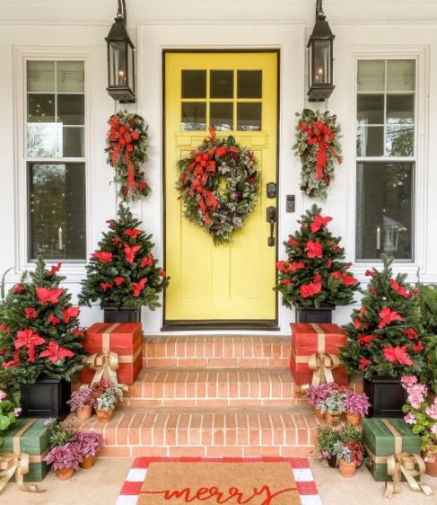20 FRONT DOOR CHRISTMAS DECORATION IDEAS YOU'LL LOVE
