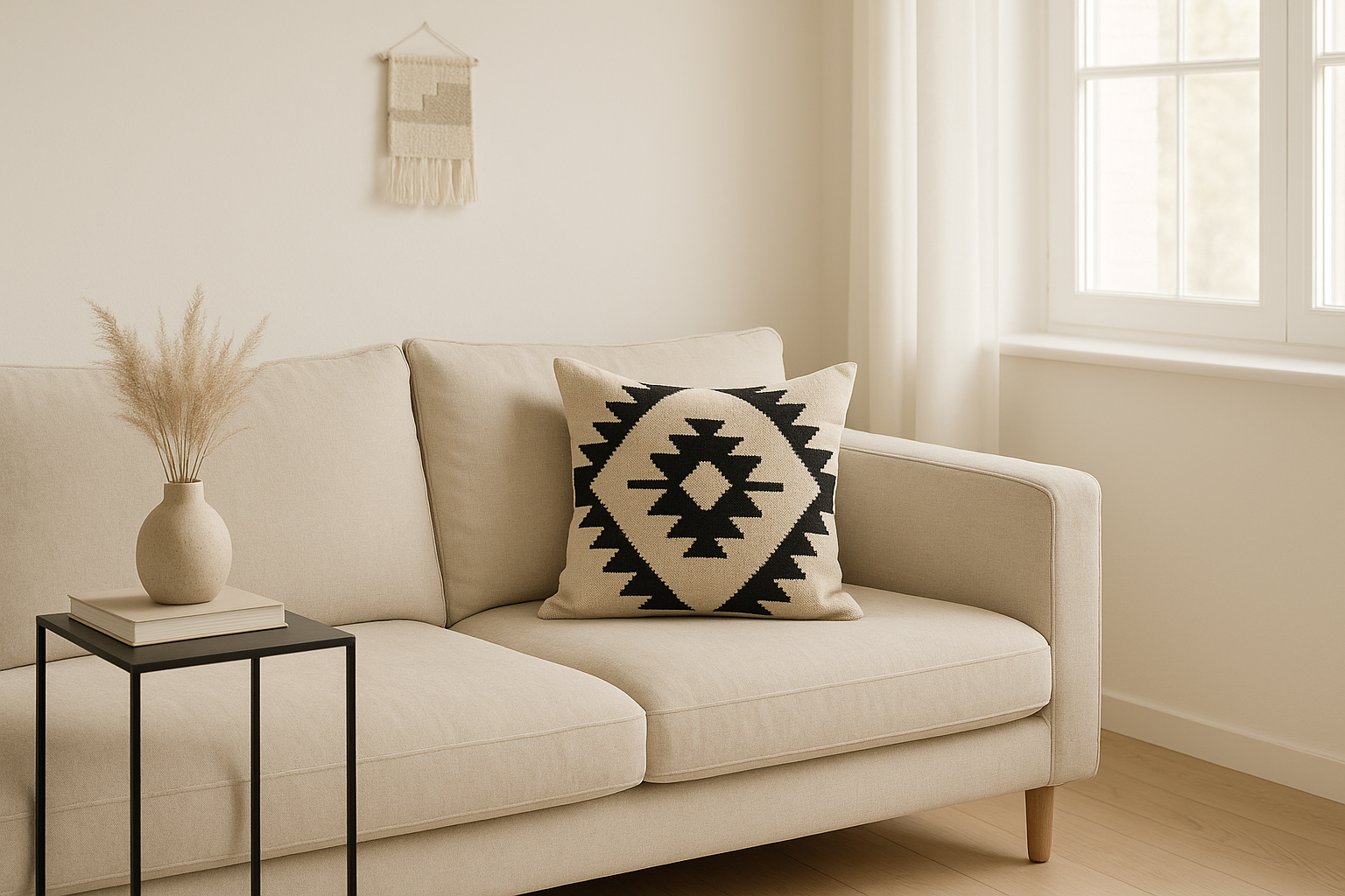 Calabasas Pillow Cover – Soft Neutral Minimalist Throw Pillow