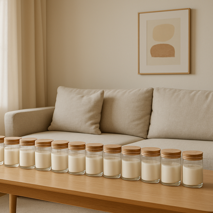 The Art of Candle Display with Sleek Glass Vessels