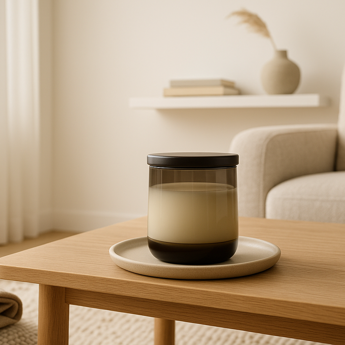 How to Style a Two-Toned Glass Candle Vessel in Your Home