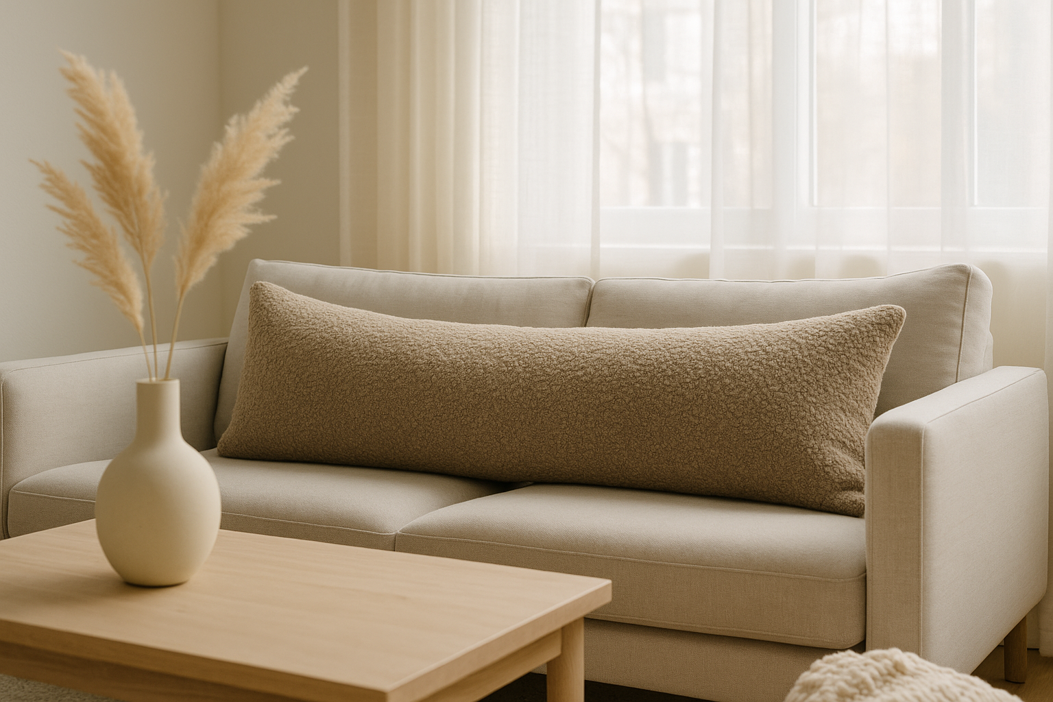 How to Style a Bouclé Lumbar Pillow for a Cozy Designer Look