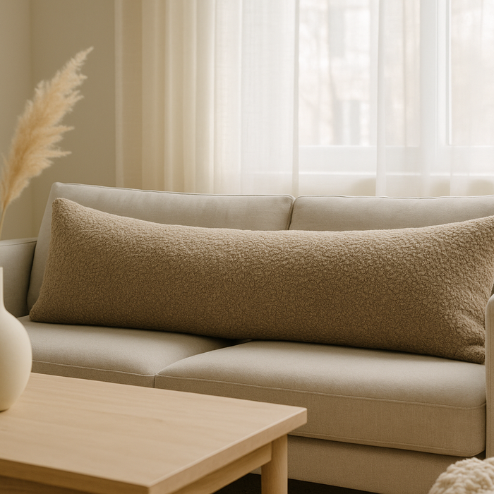How to Style a Bouclé Lumbar Pillow for a Cozy Designer Look