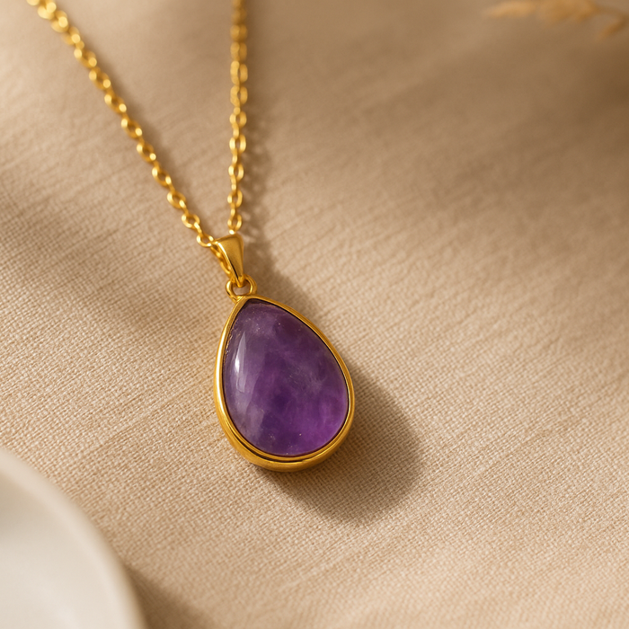Purple Gemstone Pendant Necklace
