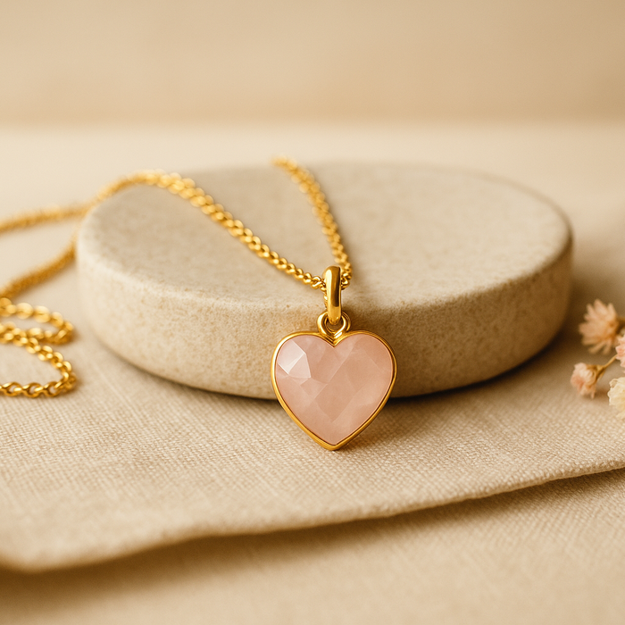 Small Heart Stone Pendant Necklace