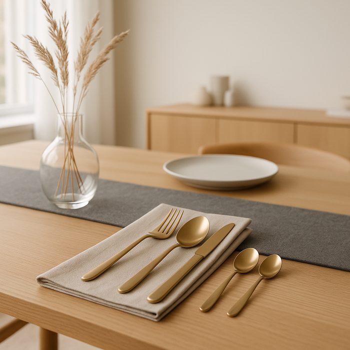 How to Set a Table with Brushed Brass Flatware