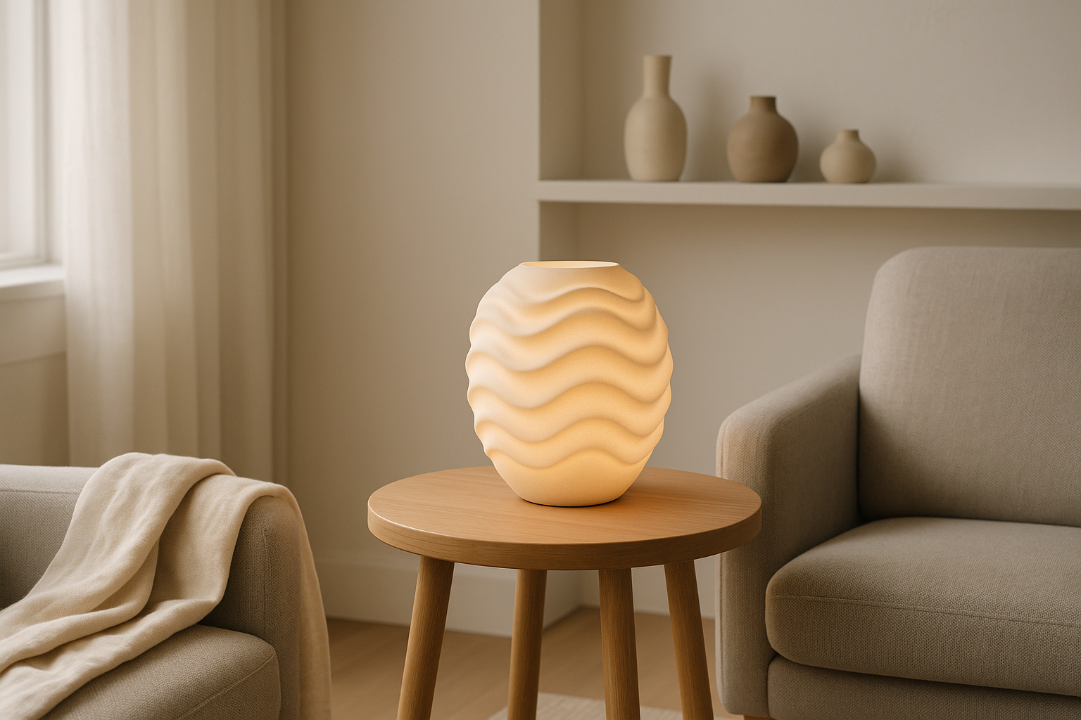 A Modern Ceramic-Inspired Lamp with a Sustainable Edge