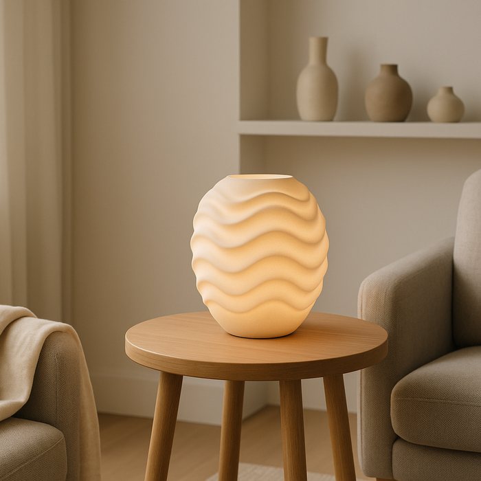 A Modern Ceramic-Inspired Lamp with a Sustainable Edge