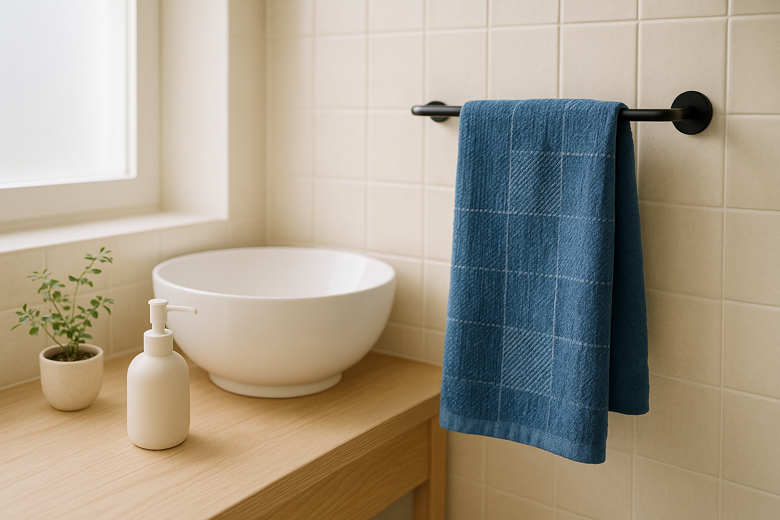 How to Add Bold Color to Your Bathroom with Handwoven Towels