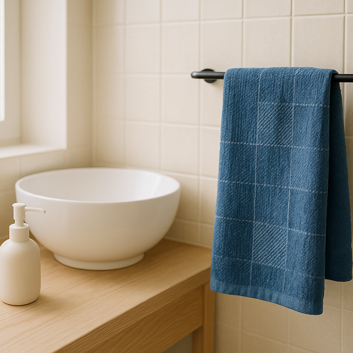 How to Add Bold Color to Your Bathroom with Handwoven Towels