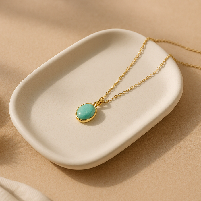 Dainty Amazonite Pendant Necklace