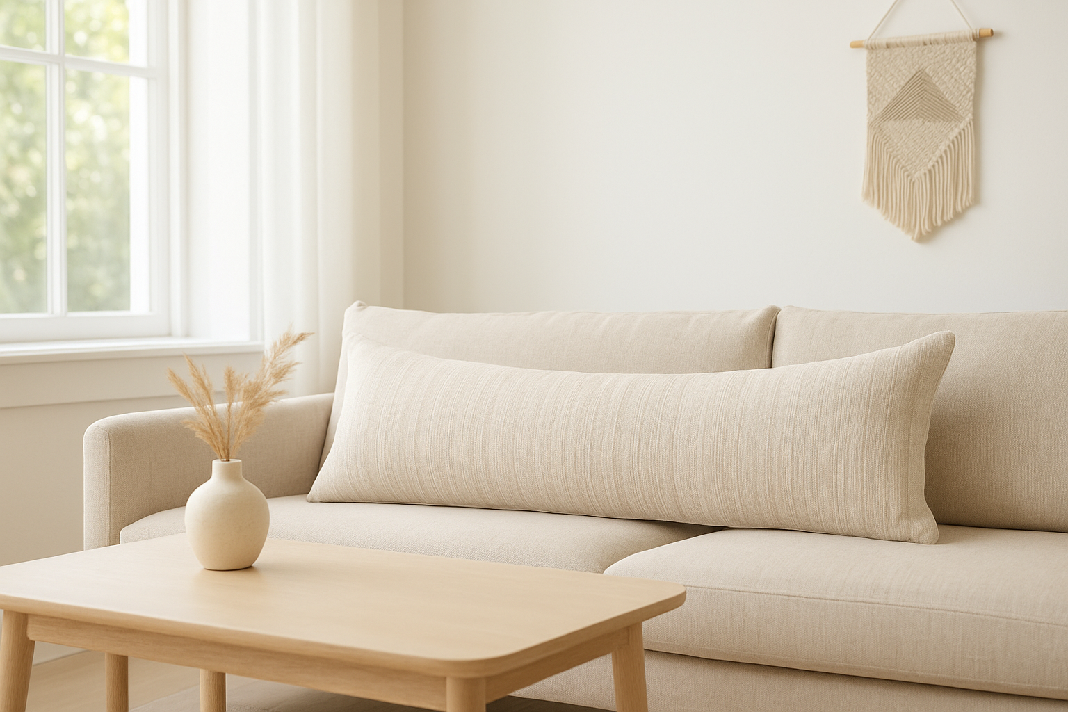 How to Style a Long Lumbar Pillow for a Cozy Neutral Look