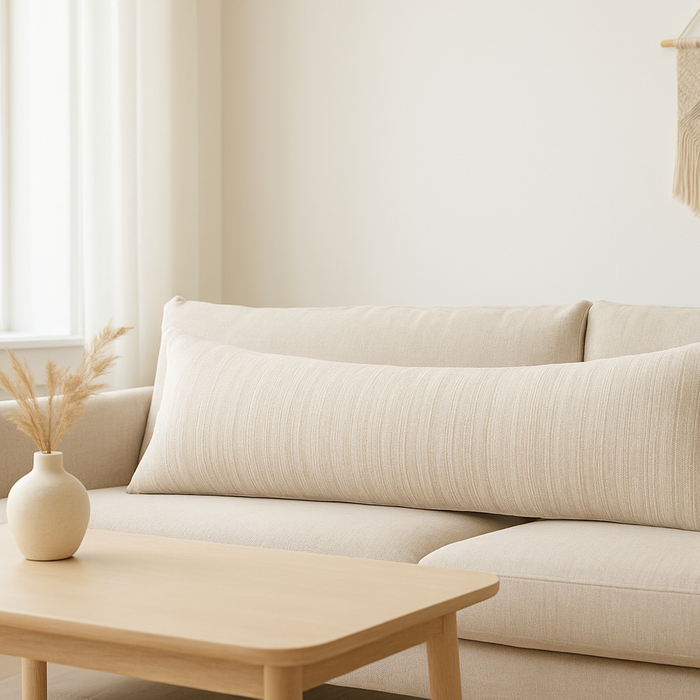How to Style a Long Lumbar Pillow for a Cozy Neutral Look