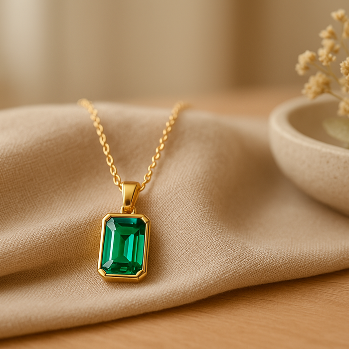 Green Cubic Zirconia Necklace
