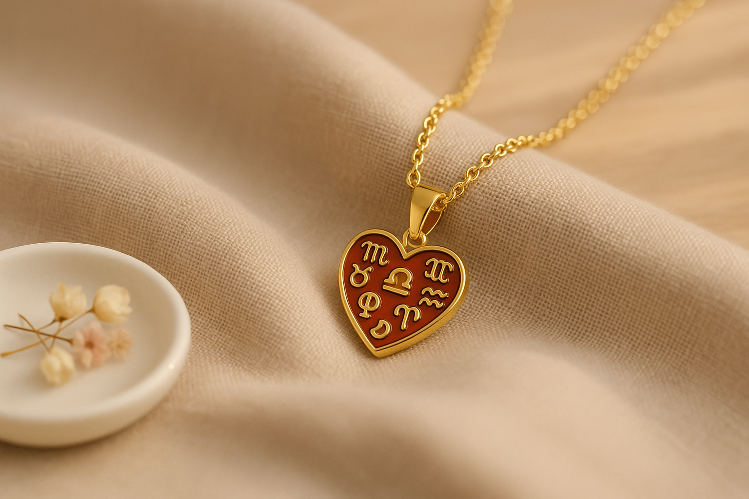 Zodiac Heart Pendant Necklace