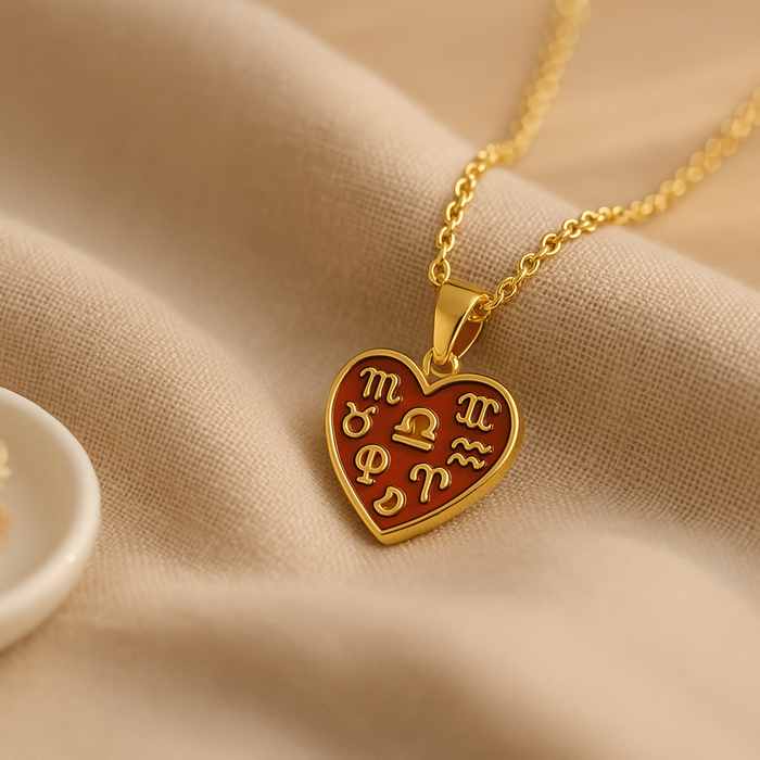 Zodiac Heart Pendant Necklace