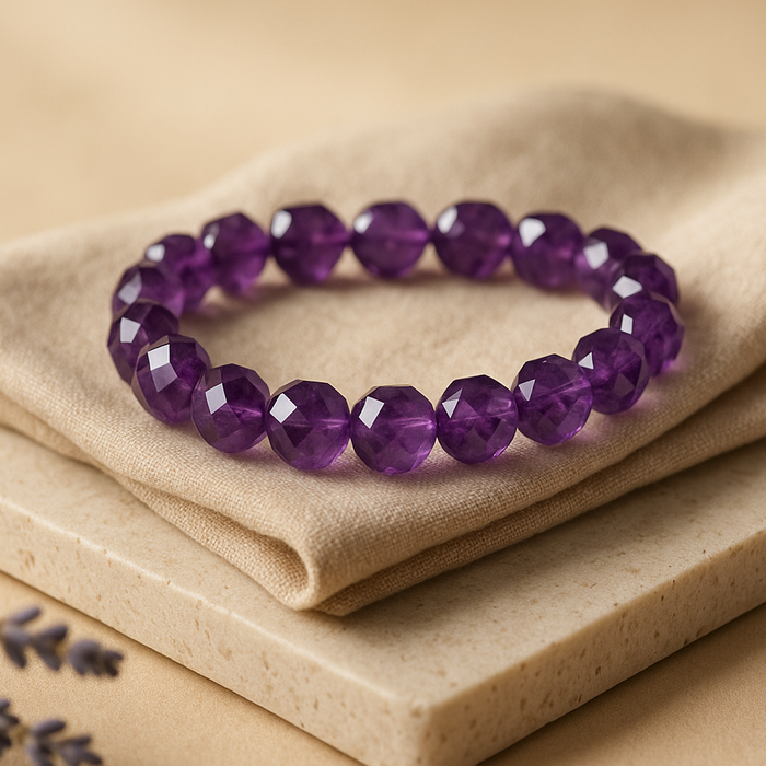 Natural Amethyst Faceted Bracelet
