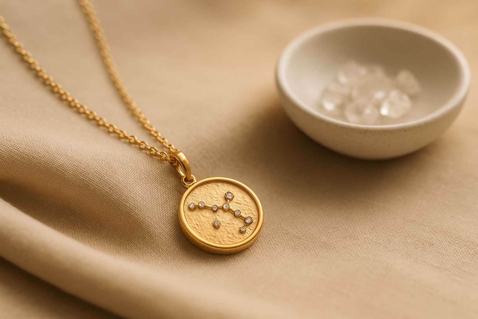 Horoscopes Crystal Inlaid Pendant Necklace