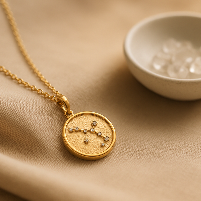 Horoscopes Crystal Inlaid Pendant Necklace