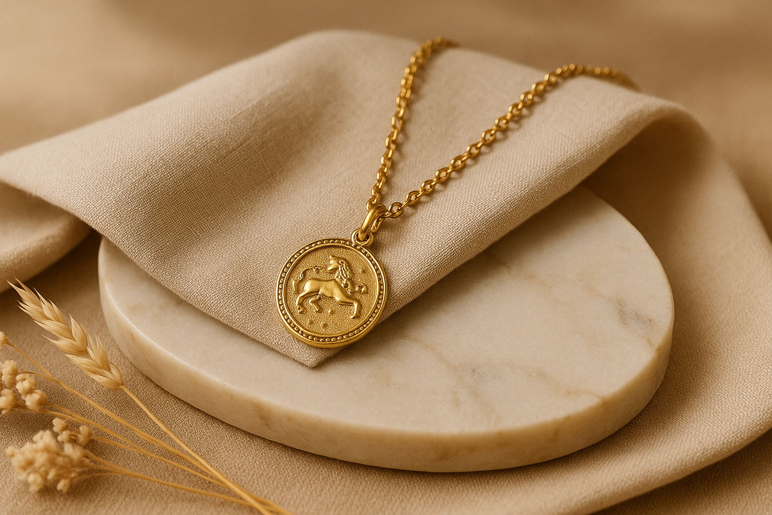 Vintage Zodiac Pendant Necklace