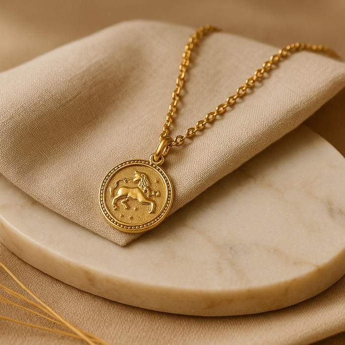Vintage Zodiac Pendant Necklace