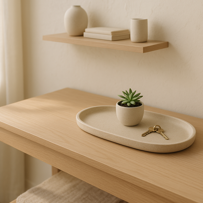 How to Style a Minimal Oval Tray for a Cleaner Home