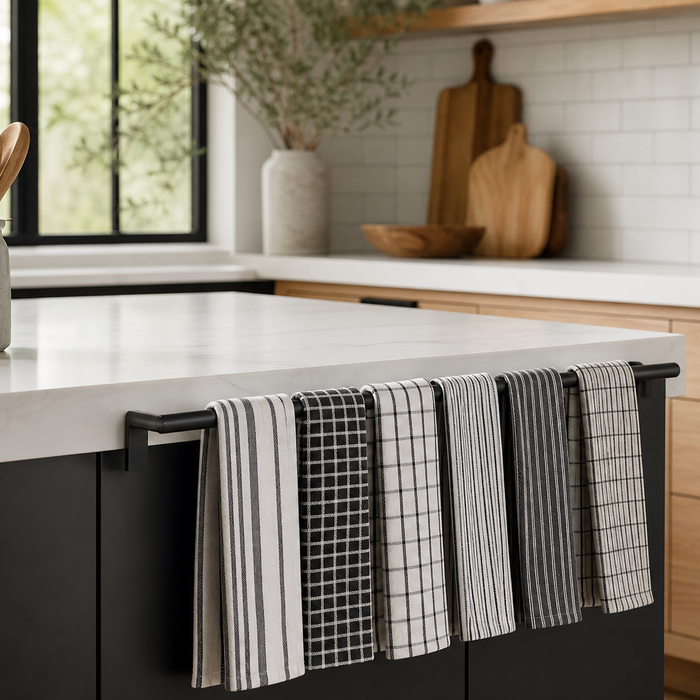 Six Ways to Style a Classic Black and White Kitchen Towel Set