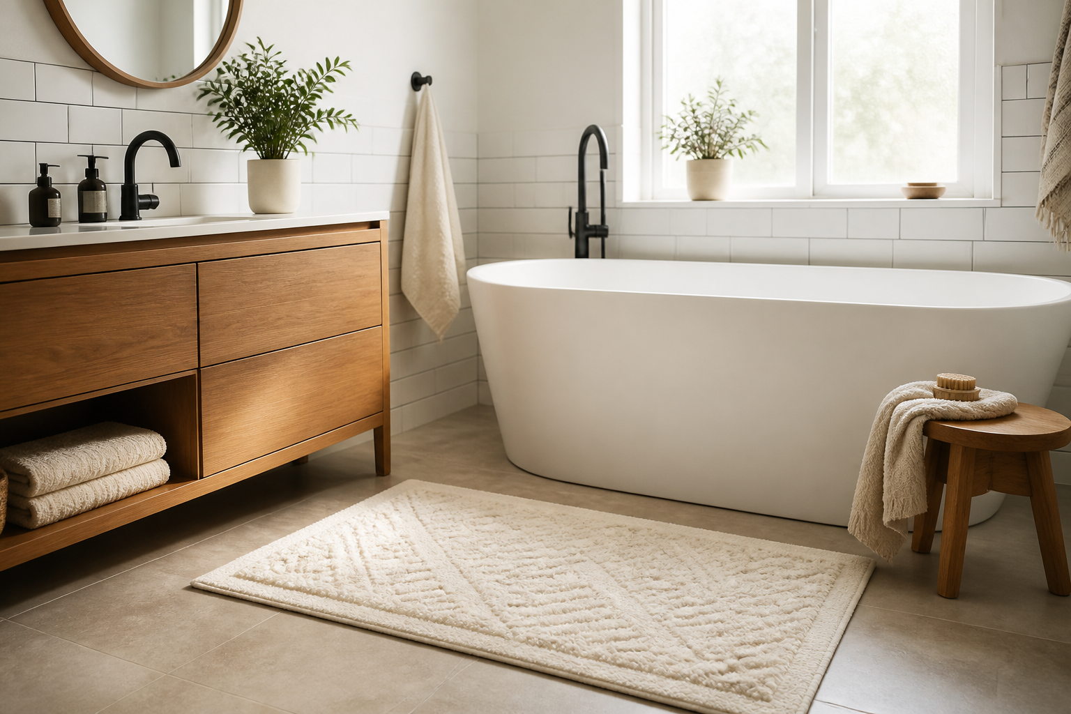 How a Cotton Bath Rug Can Elevate Your Bathroom Style