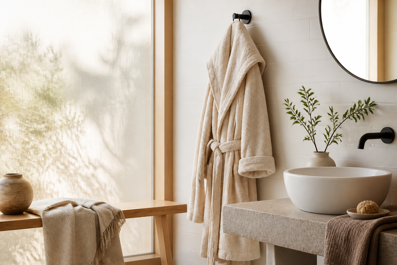 The Case for the Cozy Bathrobe in a Scandinavian Home