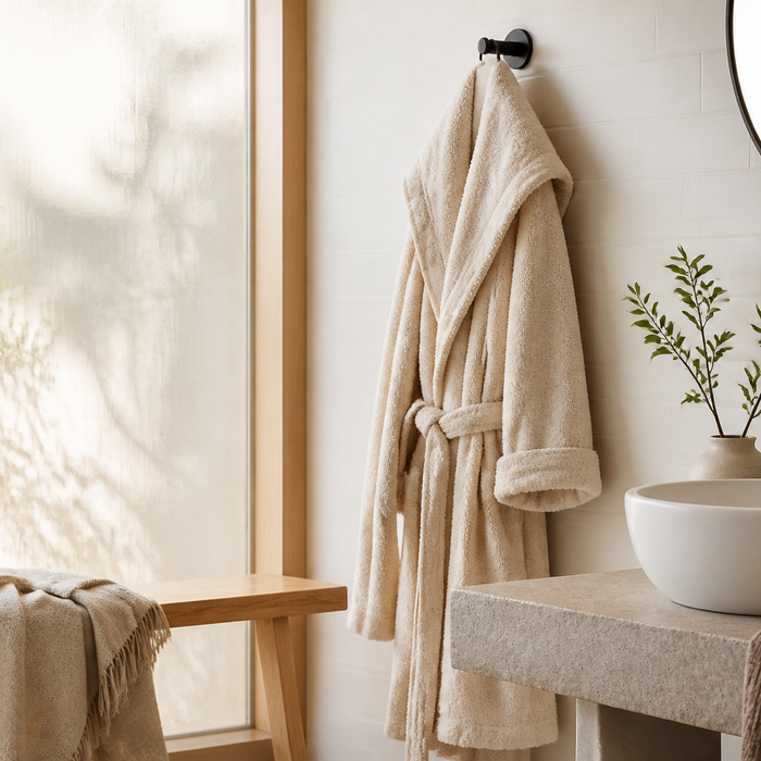 The Case for the Cozy Bathrobe in a Scandinavian Home