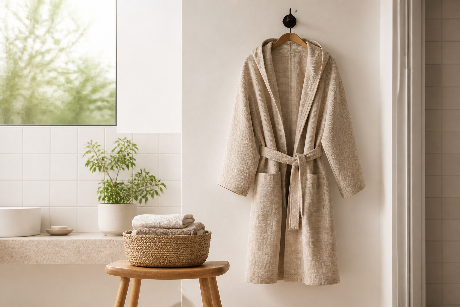 The Quiet Comfort of a Hooded Turkish Cotton Robe at Home