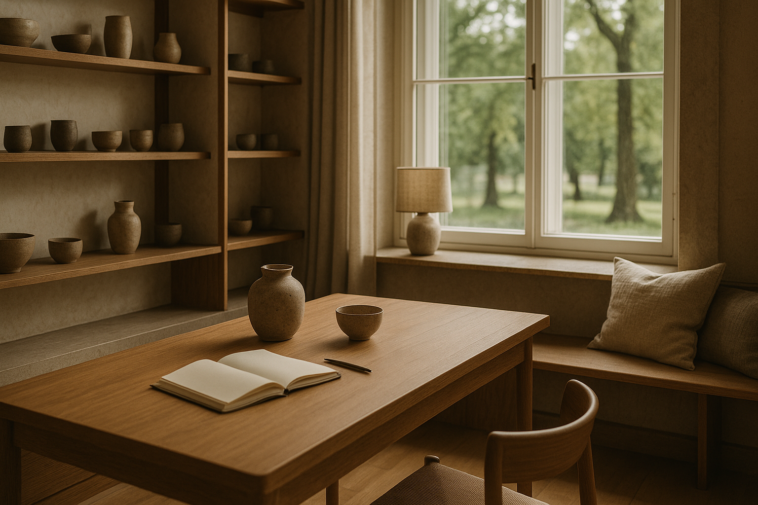 Serene and Artistic Notary Office Blending Nature and Craftsmanship in Kyiv