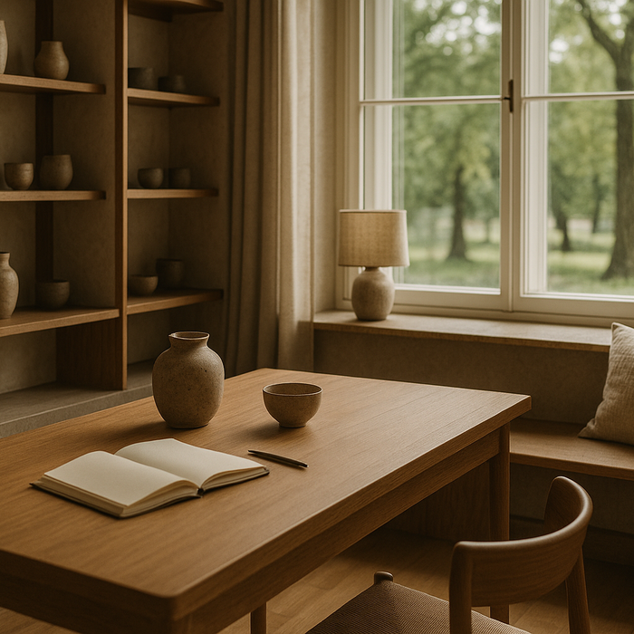 Serene and Artistic Notary Office Blending Nature and Craftsmanship in Kyiv