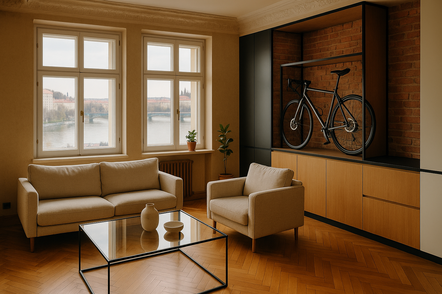 Timeless Elegance: Renovating a 1930s Prague Corner Apartment with Family-Friendly Design