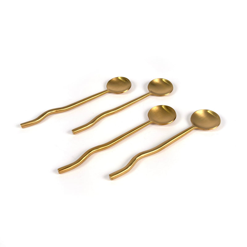 Brushed Brass Spoon Set