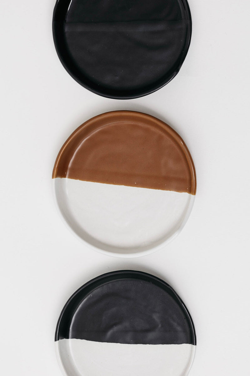Dawson Spoon Rest - Matte Black/White - 4 inch
