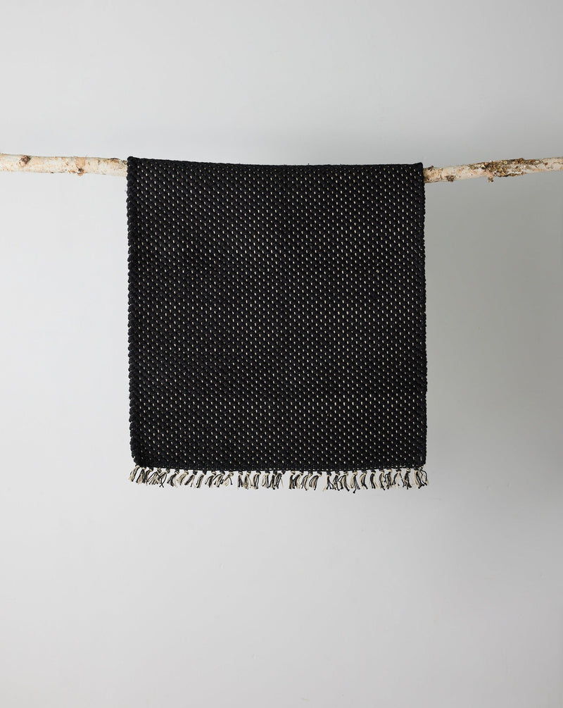 Herringbone Black Cotton Mat