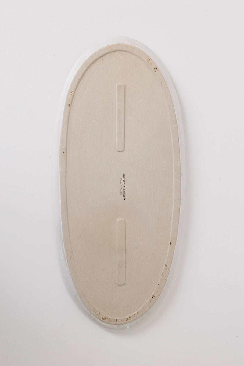 Ines Oval Lipped Serving Plate - Matte White - Set of 2