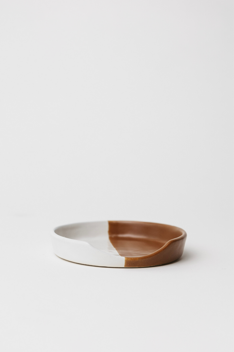 Waylon Spoon Rest - Brown/White - 4 inch