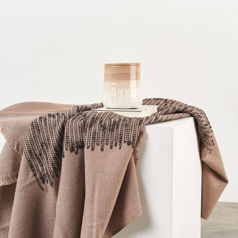 Wren Merino Throw: Brown