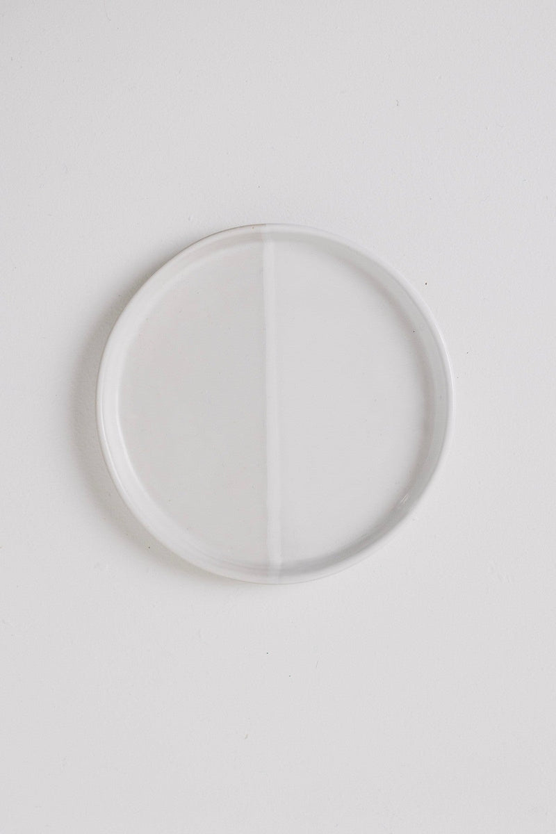 Sonnet Appetizer Plate - Matte White/Glossy White - Set of 6