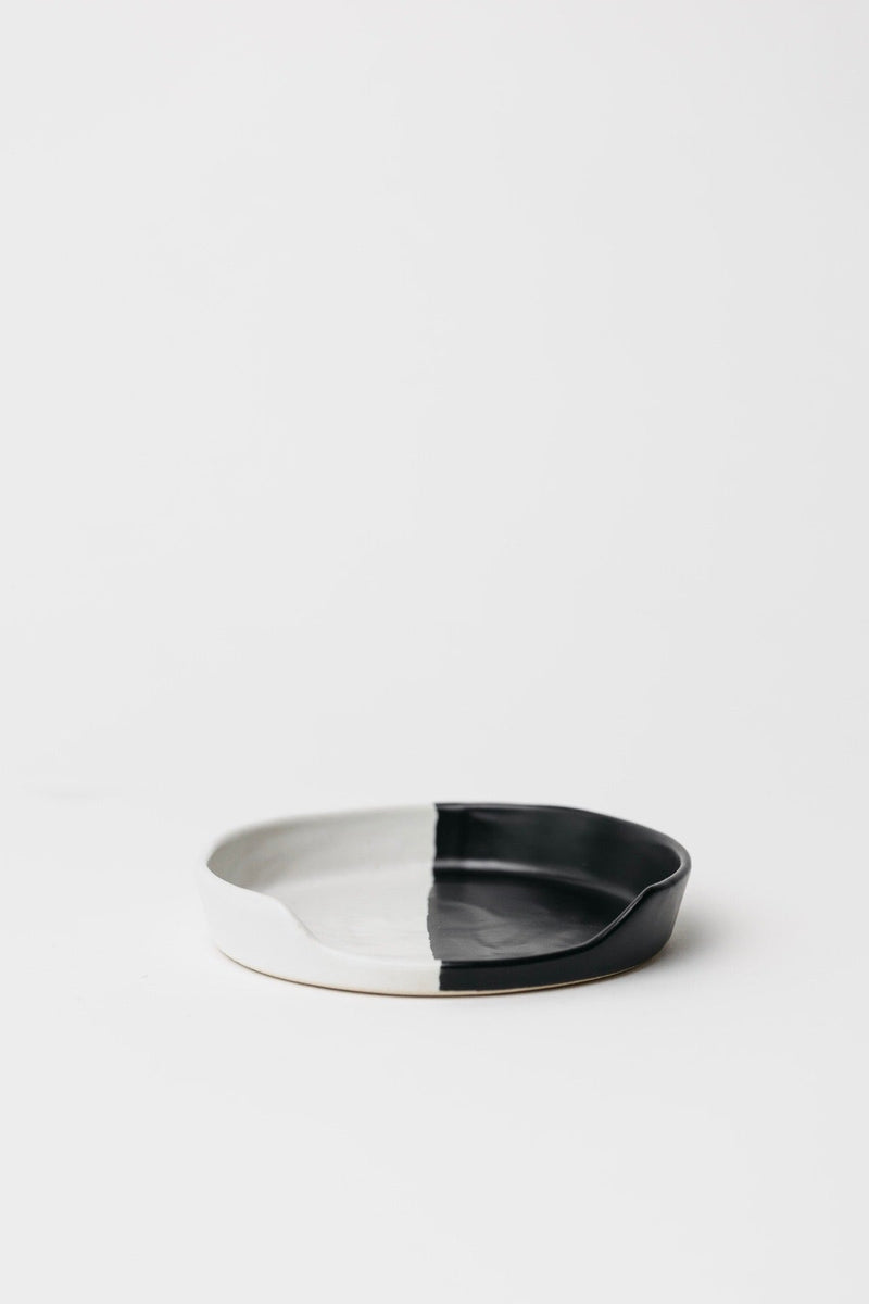 Dawson Spoon Rest - Matte Black/White - 4 inch