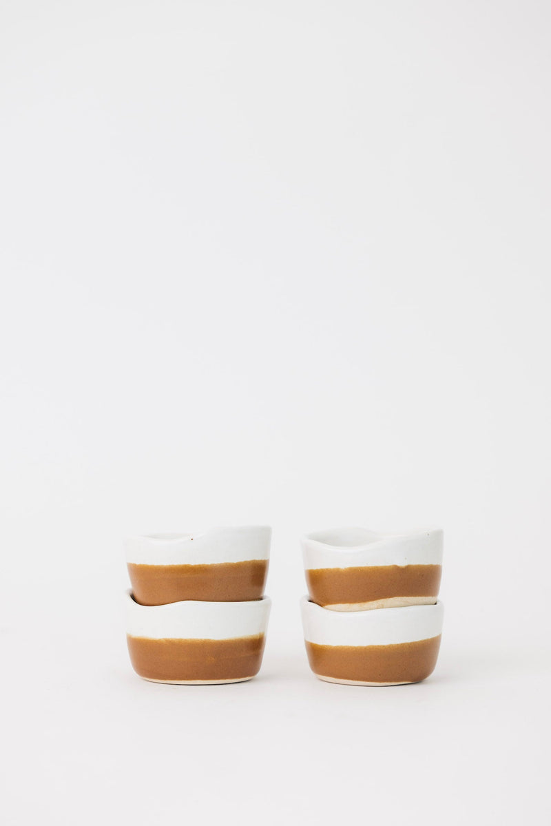 Waylon Pinch Bowl - Brown/White - Set of 4