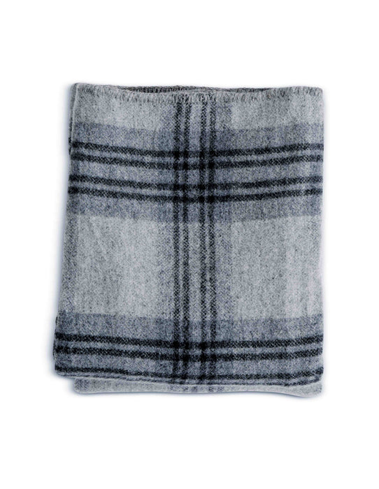 Plaid Merino Wool Bed Blankets: Cream / Ledge Plaid / Twin