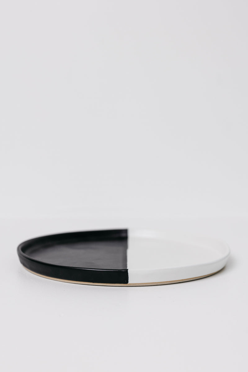 Dawson Appetizer Plate - Matte Black/White - Set of 6