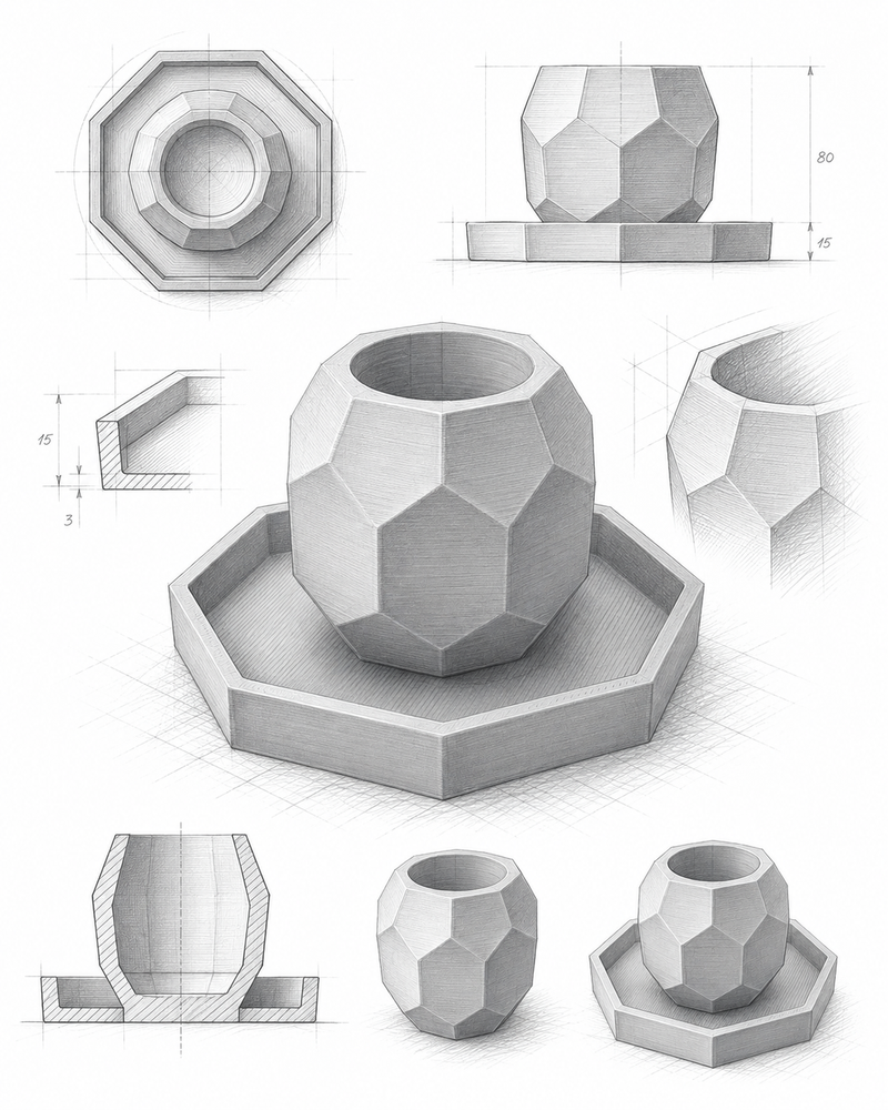Free: Octagonal Tealight Candle Holder Set
