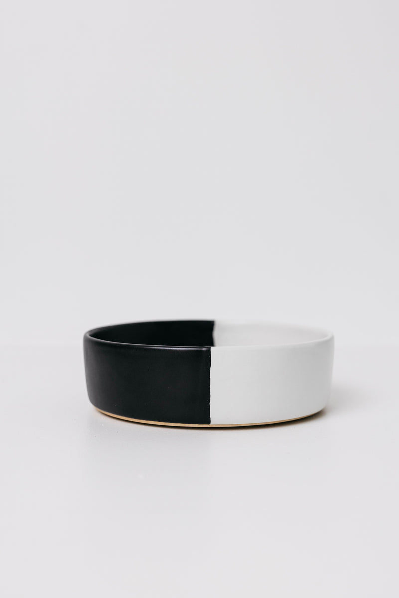 Dawson Stoneware Bowl - Matte Black/White - Set of 6