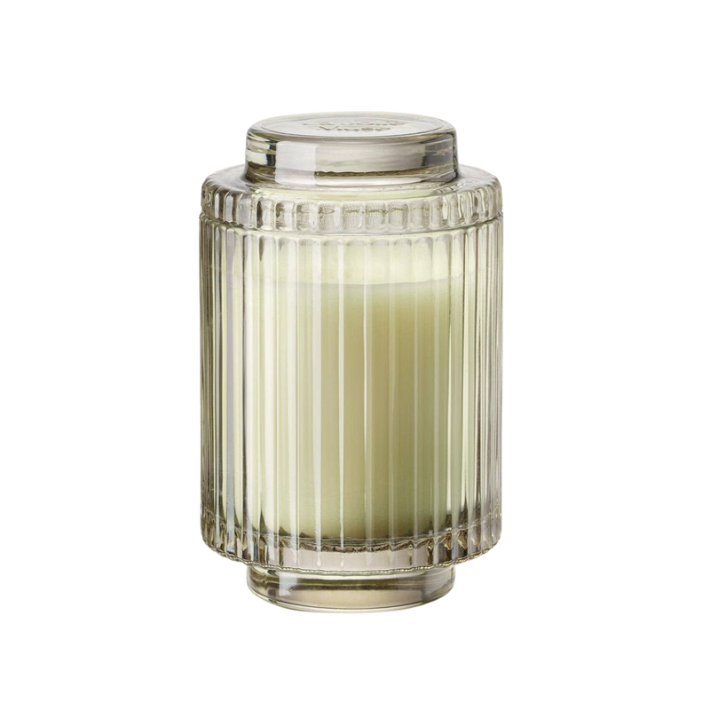 Aurélie Reeded Glass Candle: Kyoto Vine & Moss (M)