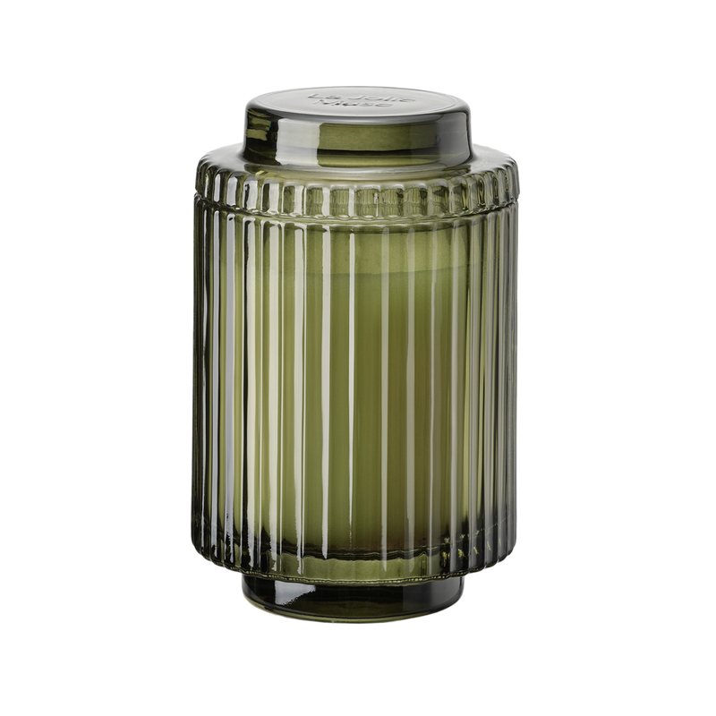 Aurélie Reeded Glass Candle: Mandarin Matcha (M)