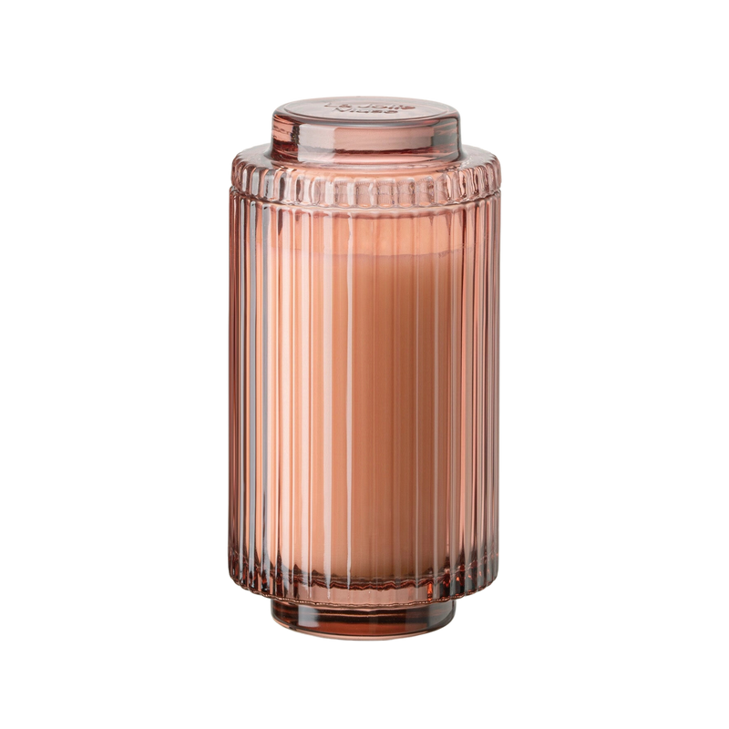 Aurélie Reeded Glass Candle: Watermelon Mint Zest (L & M)